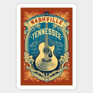 Nashville Guitar Poster Sticker